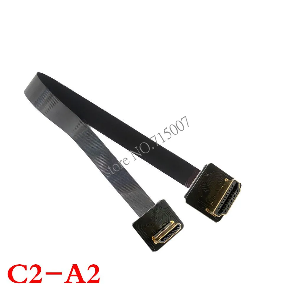 Плоский кабель 90 градусов вверх под углом FPV Mini HDMI-совместимый штекер к Micro HDMI FPC
