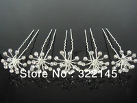 60pcs wedding crystal starry sky flower hair pin hair clip