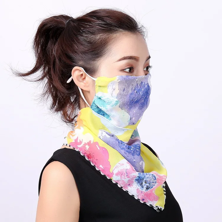 Рубин Вики Лето Защита от ультрафиолета ледяная Шелковая Маска для шеи защита
