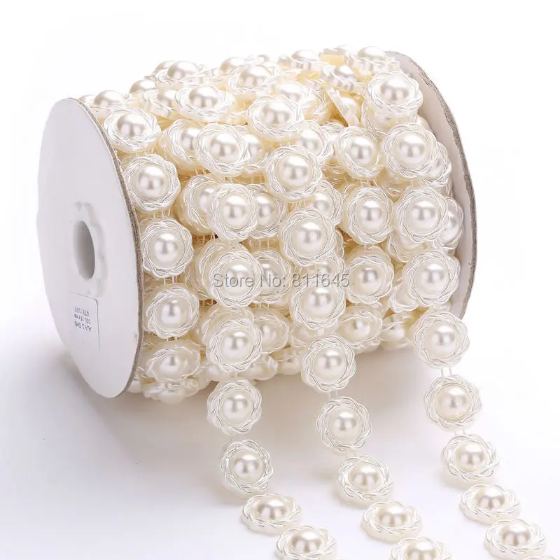 

10yards/lot 17mm pearl chain DIY for hair style design,phone,cup,clothes accessories ,beads chain