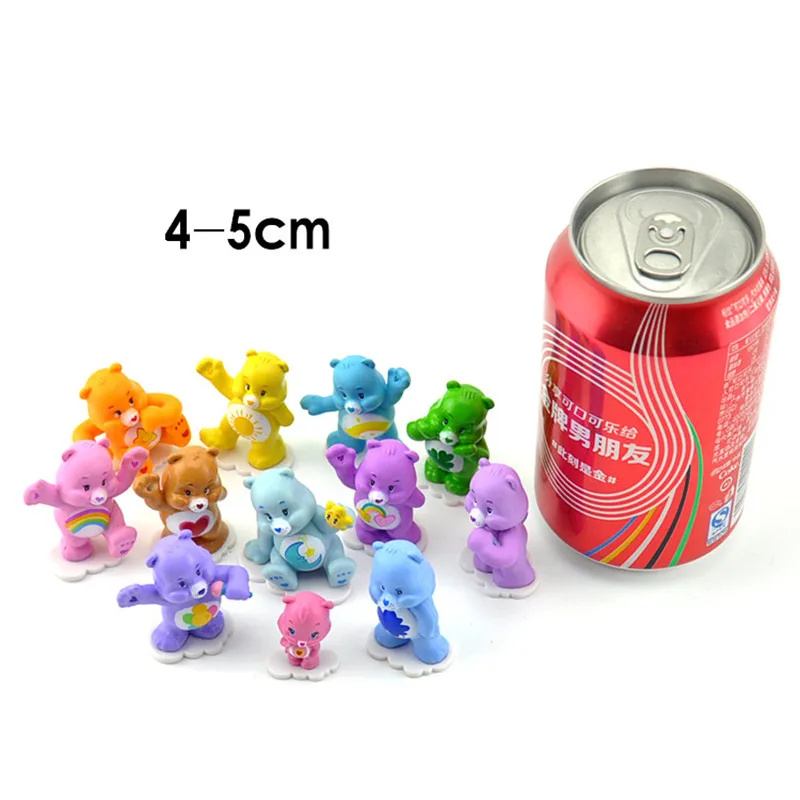 12 шт/лот PVCAnime Care Bears 4 5 см Мини Фигурки игрушки красочные медведи модель хорошего
