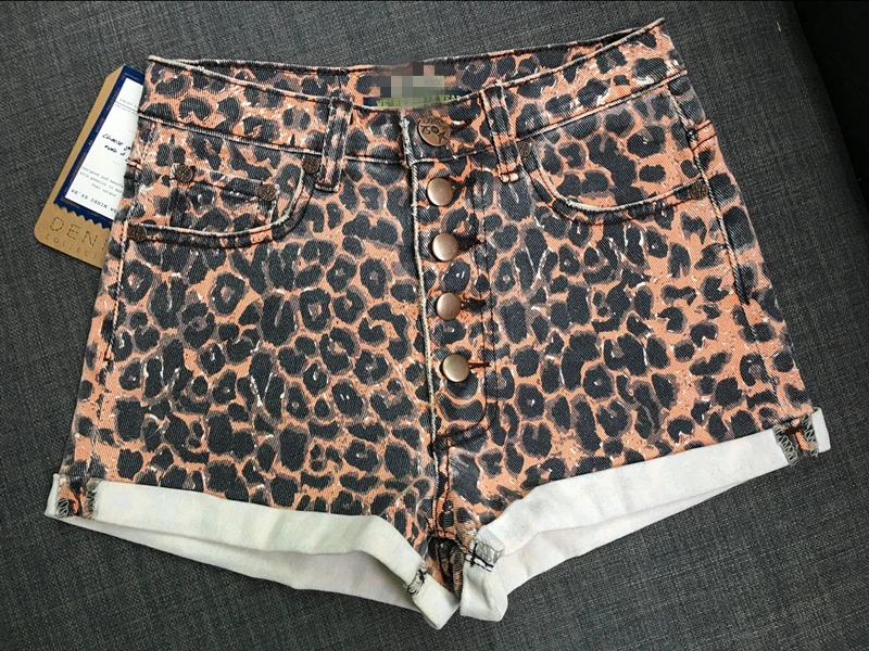 

Sexy Leopard Print Jeans Shorts High waist Denim Hot Shorts Women Night Club Party Shorts Outfit Hotpants