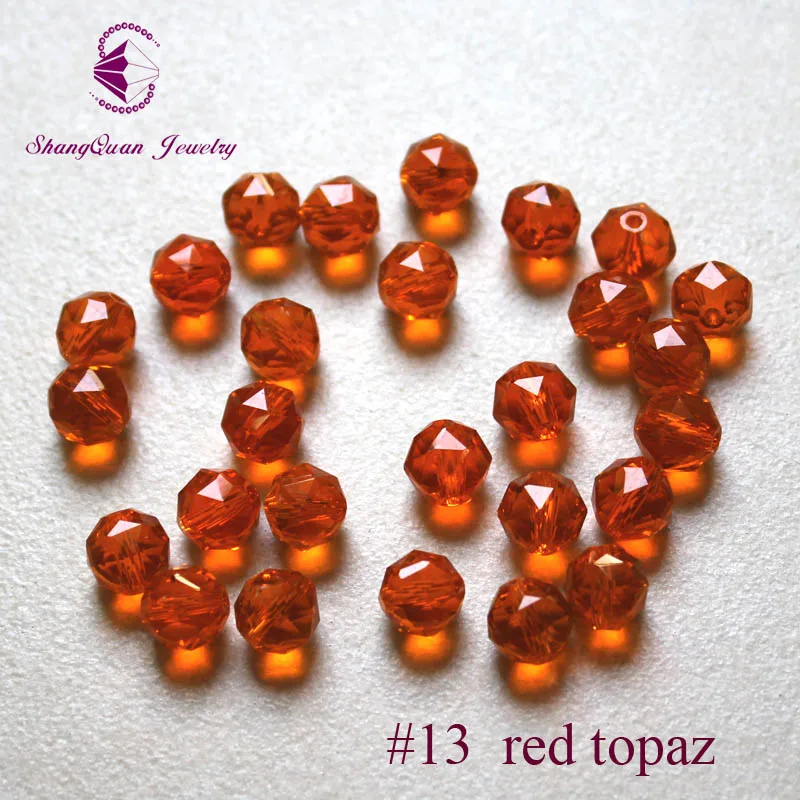 Shangquan Beads Top AAA 100PCs Clear Mix Color Round Faceted Crystal Spacer 8mm | Украшения и аксессуары