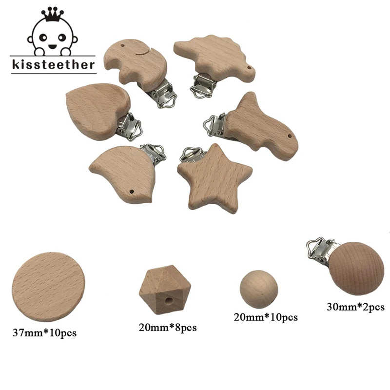 Новейшие Буковые деревянные бусины прорезыватели для зубов крючком цветок