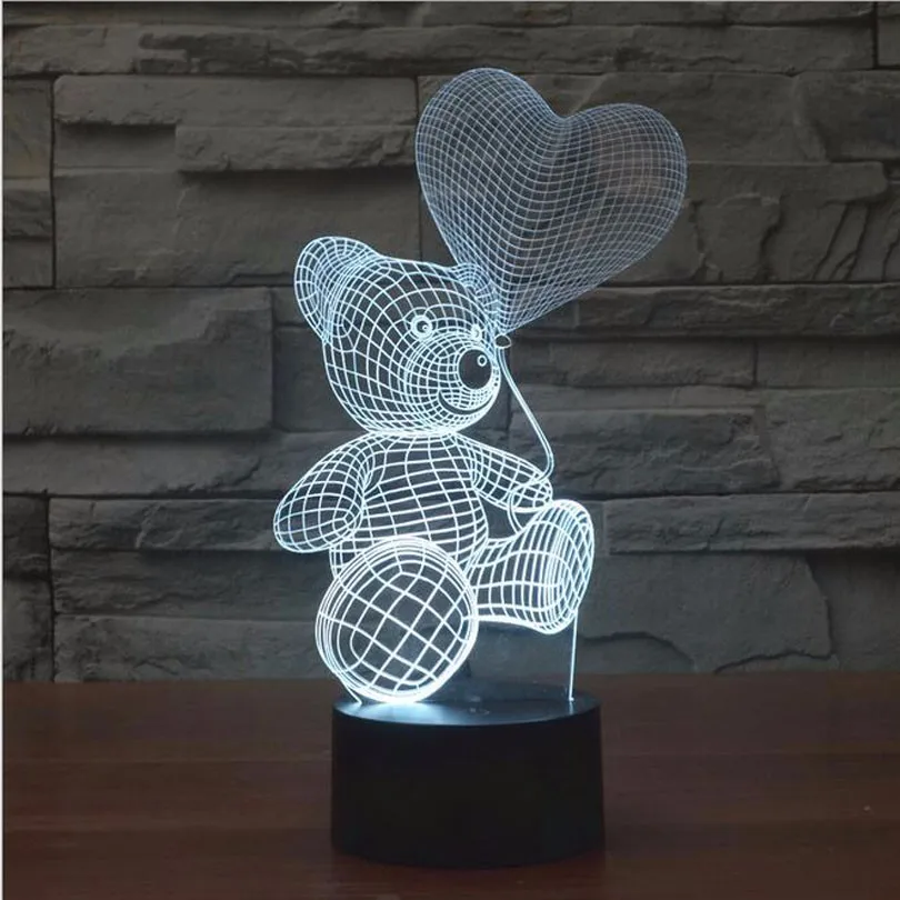 Творческий Акула светодиодный 3D ночник трехмерное детский спальный Спальня