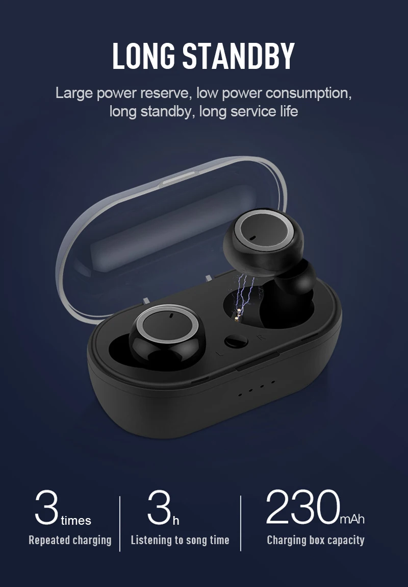 Bluetooth 5 0 сенсорная беспроводная гарнитура стерео спортивные водонепроницаемые