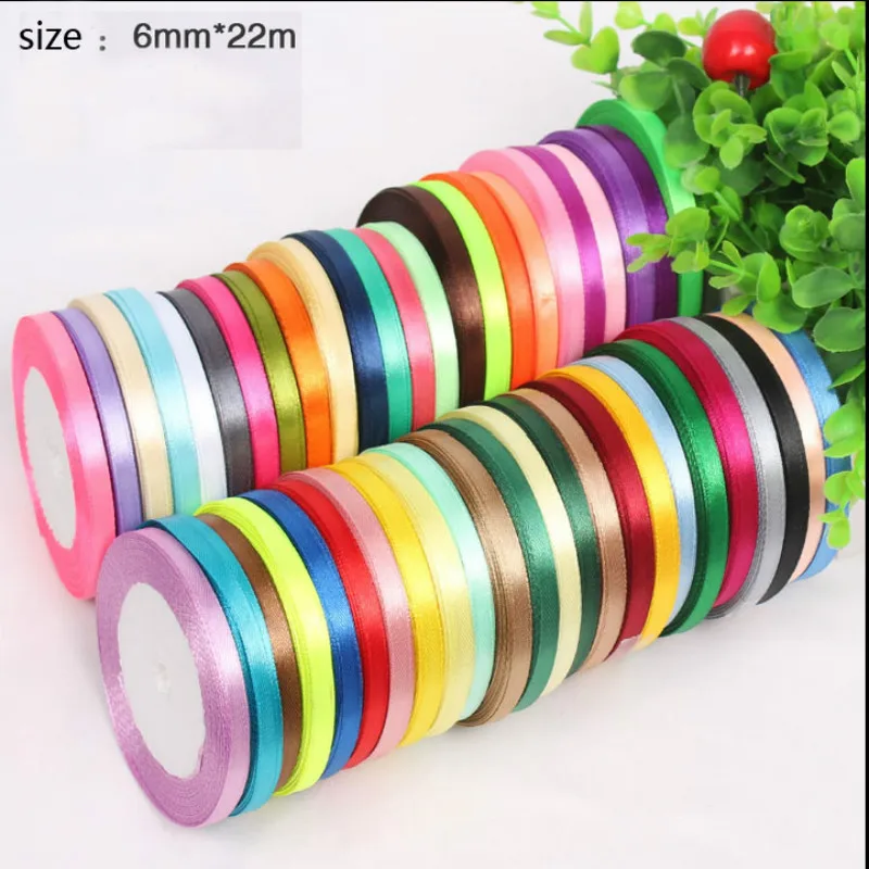25 ярдов 6 мм атласная лента для шампанского с одним лицом оптовая продажа