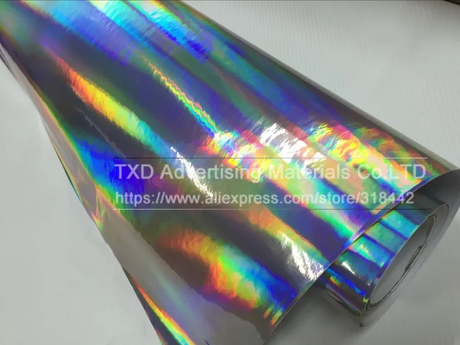 Серебристая Лазерная пленка для автомобиля голографическая Радужная наклейка