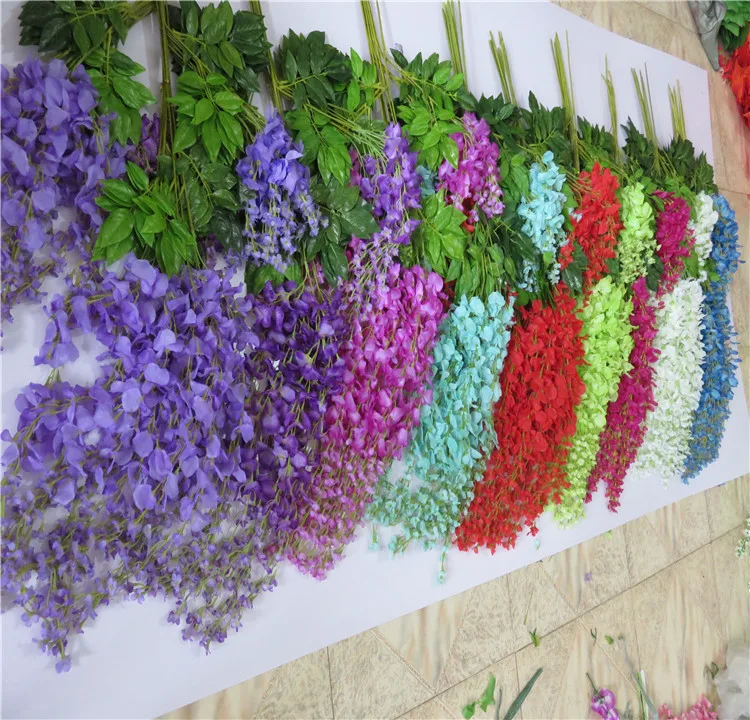 Оптовая продажа искусственные цветы Глициния имитация ротанга цветок bracketplant string