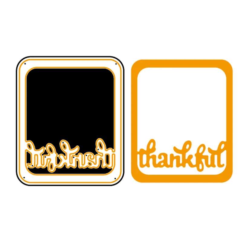 Рамка и слова благодарные металлические режущие штампы Серебряный трафарет для