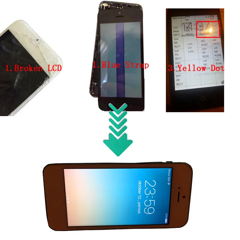100% рекомендуется для iPhone 6 6S 7 8 Pantalla Замена ЖК-экрана с Ecran дисплеем черно-белый