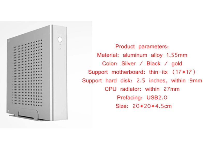 HTPC мини Чехол для ПК алюминиевый сплав шасси Micro Tower компьютер Тонкий ITX Настольный для домашнего офиса