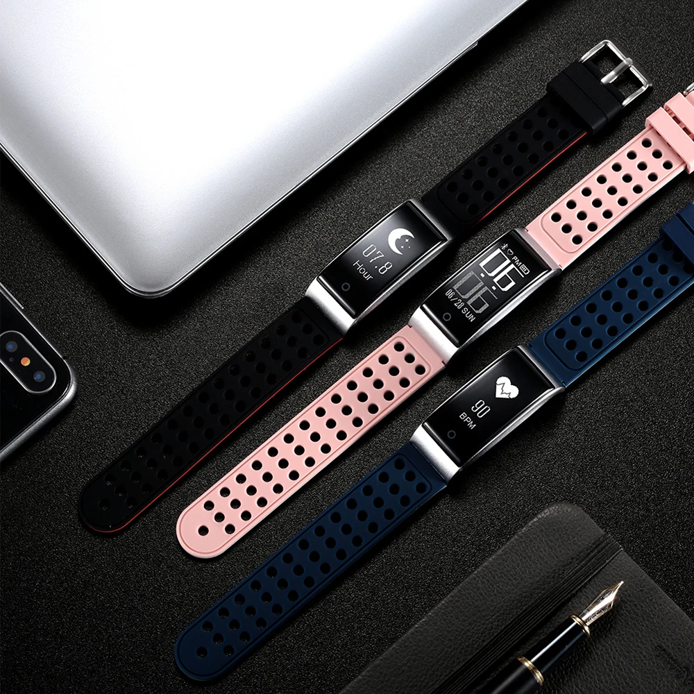 E09 Smart Bracelet Support ECG PPG Blood pressure Heart Rate monitoring fitness tracker Bluetooth Wristband with color strap | Электроника