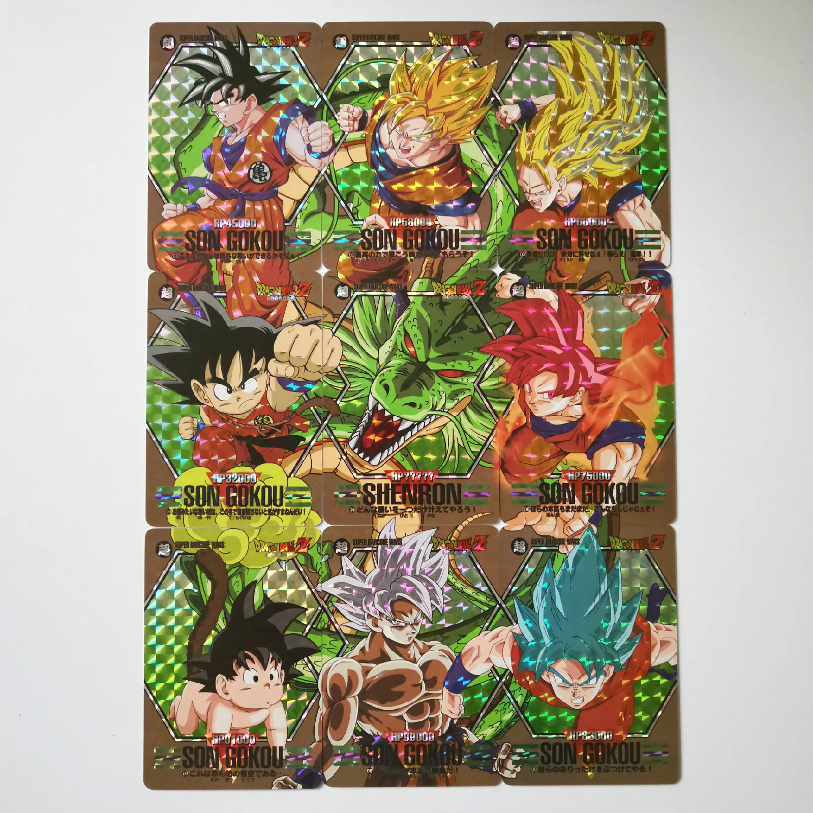 9pcs Square Flash 9 шт. 9 в 1 супер Dragon Ball-Z герои боевой карты Ultra Instinct Goku Vegeta супер игровая коллекция карт - Цвет: 9pcs Square Flash
