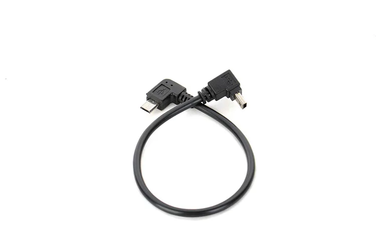 90 градусов Mini USB TypeB папа к Micro B папа 5Pin конвертер OTG адаптер кабель для зарядки данных 25 см