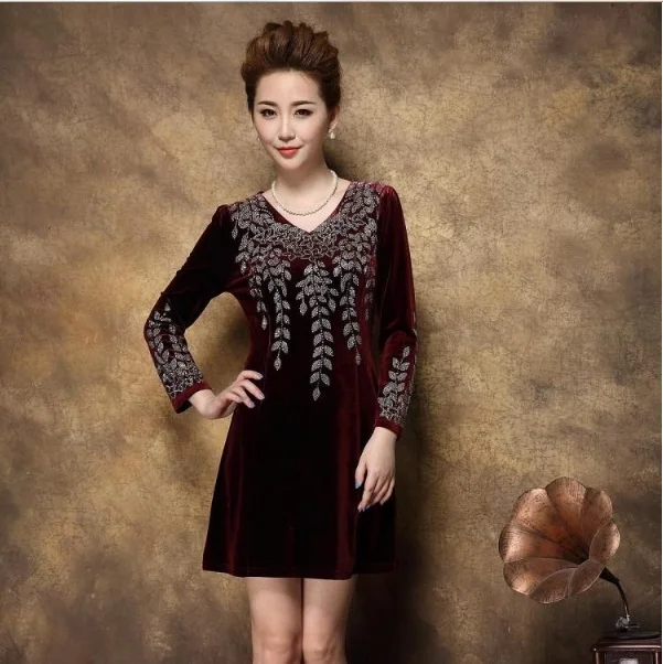 Мода Vestidos Invierno 2019 осень плюс Размеры женская одежда Robe Femme бриллиантами платье
