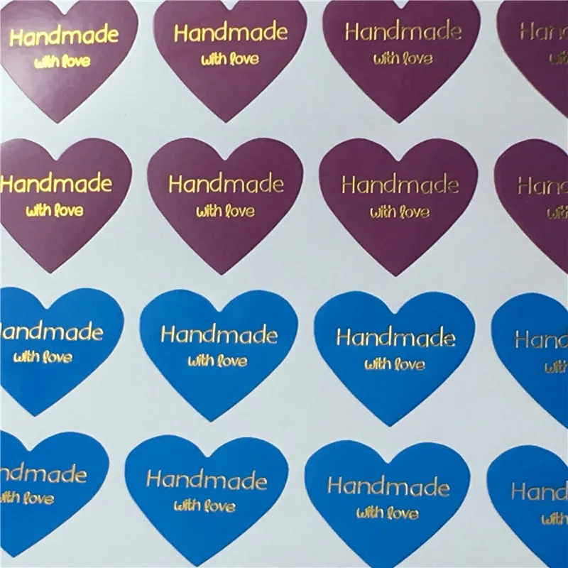 100 шт. бумажные наклейки в форме сердца с надписью Handmade With Love | Дом и сад