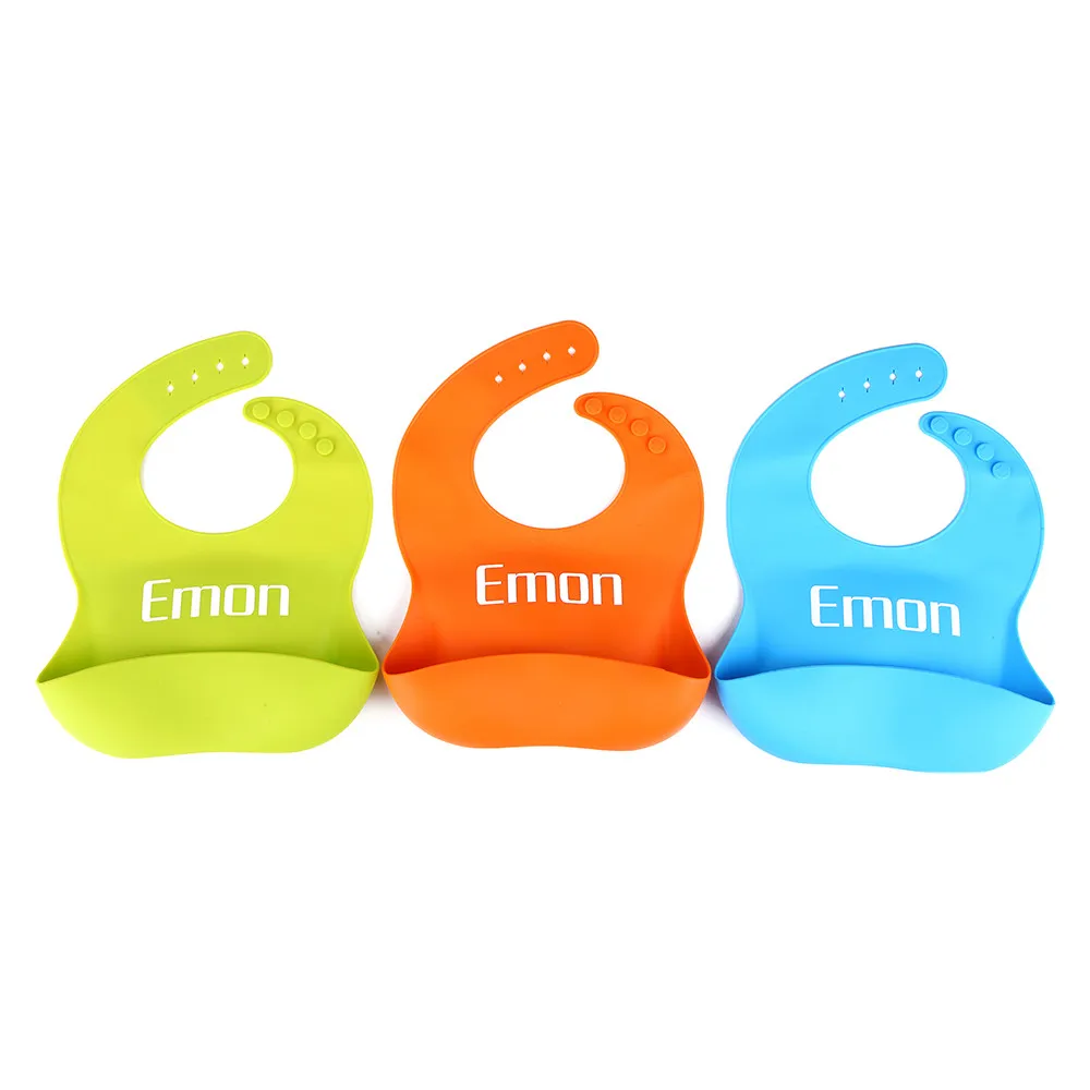 Baby Silicone Bibs Waterproof Plastic Adjustable Children's Feeding Reusable Bib for Babies Kids Baby Stuff Accessories