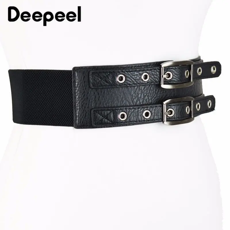 Deepeel 1 шт. простой двухрядный ремень с пряжкой из эластичного полиуретана модные