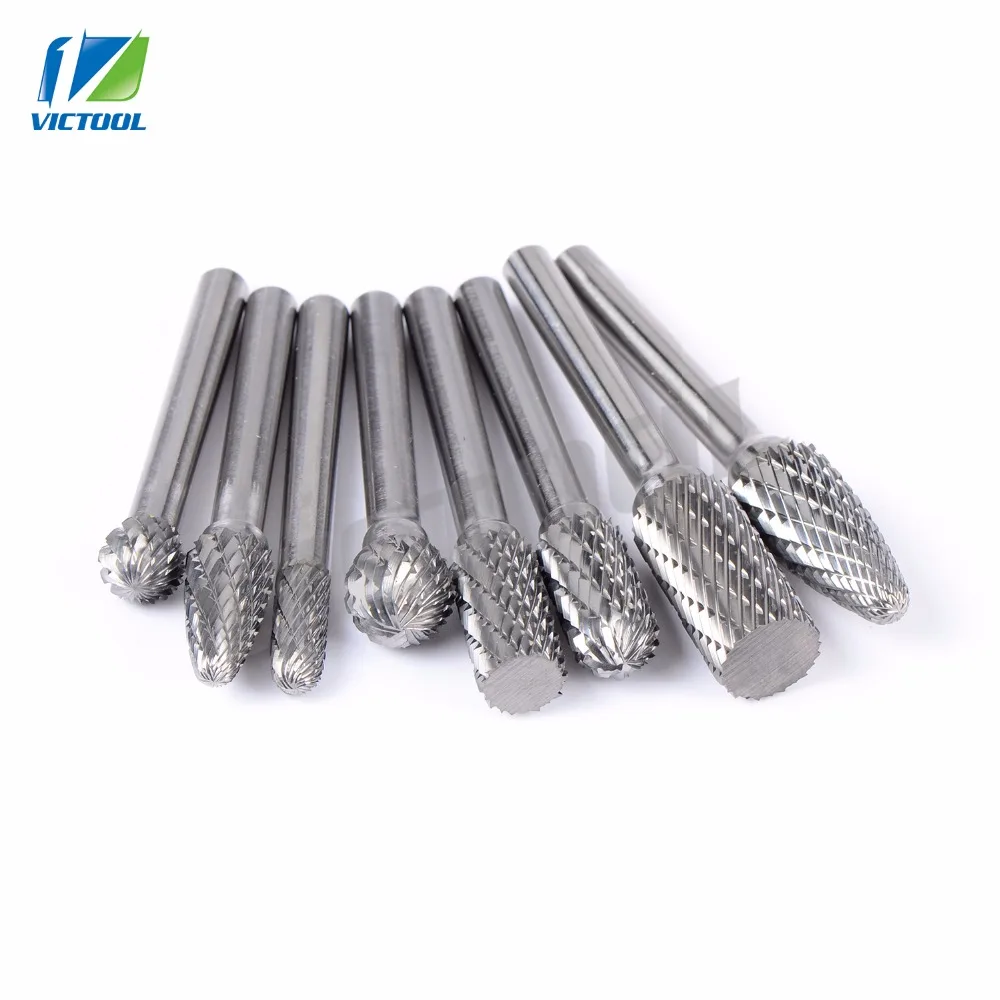 Высокое качество 8 шт./набор двойной желоб d6 вольфрам карбид вращающийся резак