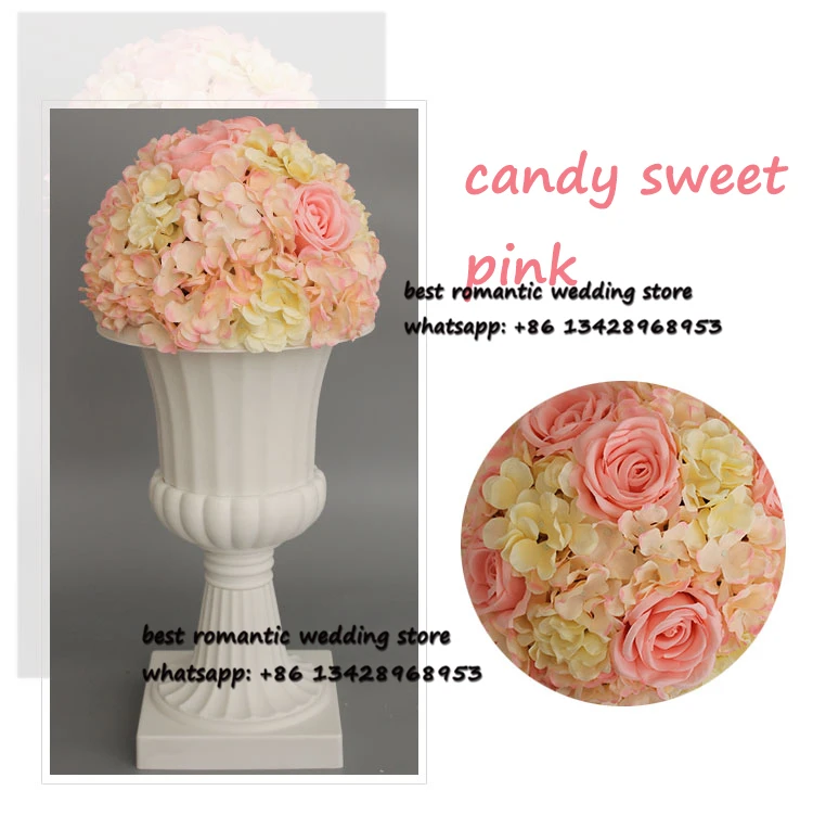 Конфетно розовые сладкие розы и Гортензии цветок стол центральные шары для