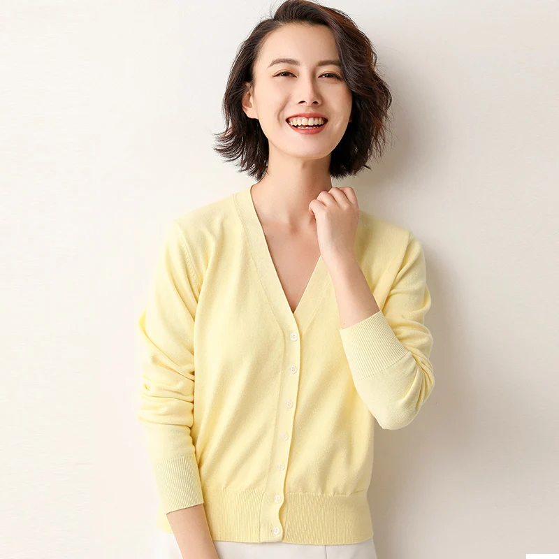 Женский кашемировый кардиган короткий с потоком питания 2019 |