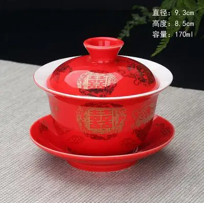 Высокая емкость ручная роспись керамический фарфор Gaiwan китайский чайный набор кунг-фу ручной работы чайная посуда Tureen Sancai чайная чашка пуэр чайник - Цвет: 170ml