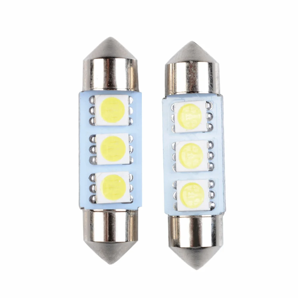 

SEKINEW 10X Белый 36 мм 3 LED 5050 SMD Festoon Dome автомобильный светильник, интерьерная лампа 12 В, новые аксессуары для интерьера, украшения