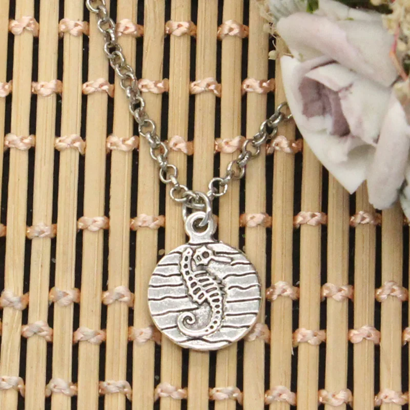 Новые модные гиппокамп морской конек диск Подвески круглый крест цепи Короткие
