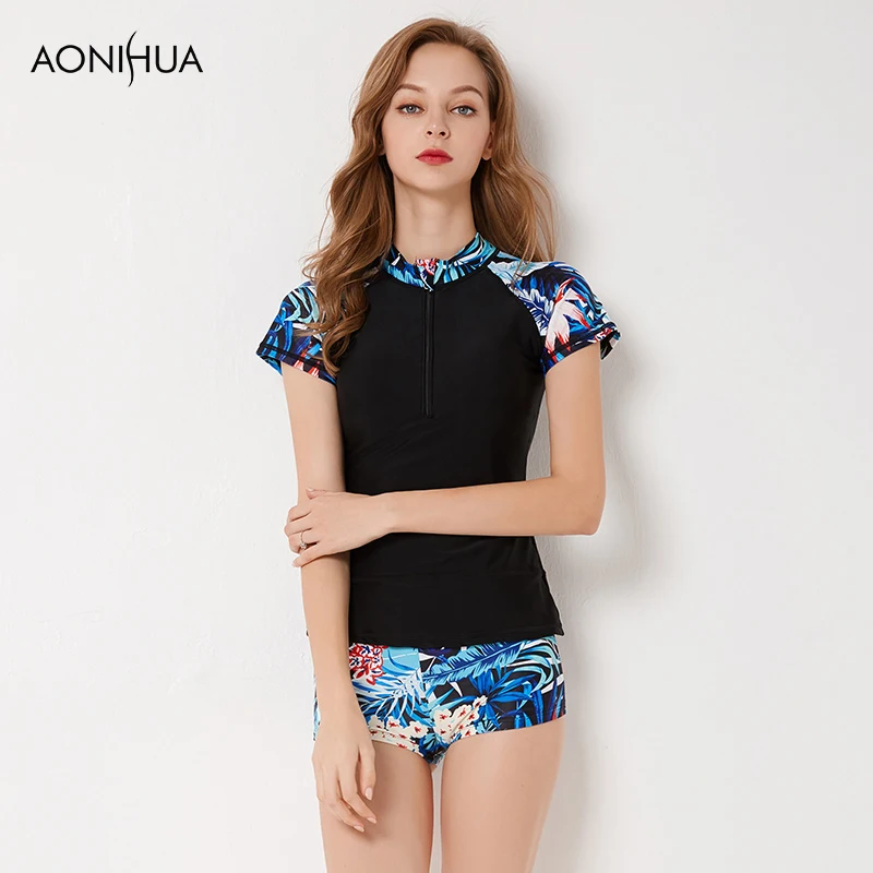 Женские костюмы для серфинга AONIHUA купальный костюм большого размера с цветочным