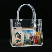 thick clear pvc cosmetic tote toiletry promotional shopping bag available for custom