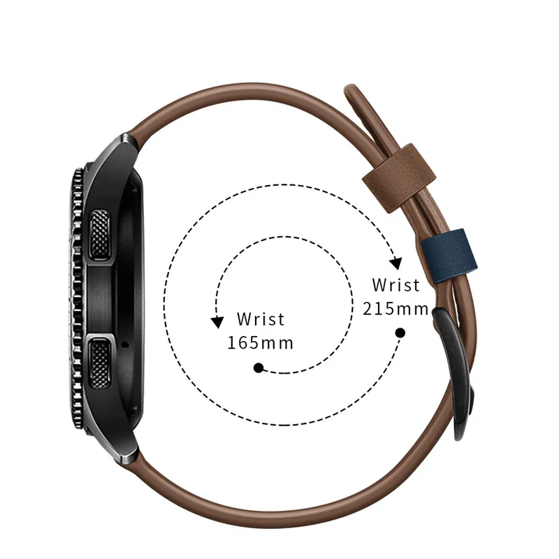 Для samsung gear S3 Frontier классические часы подлинный кожаный полосатый ремешок для xiaomi huami amazfit Stratos 2 pace/galaxy Watch 46 мм