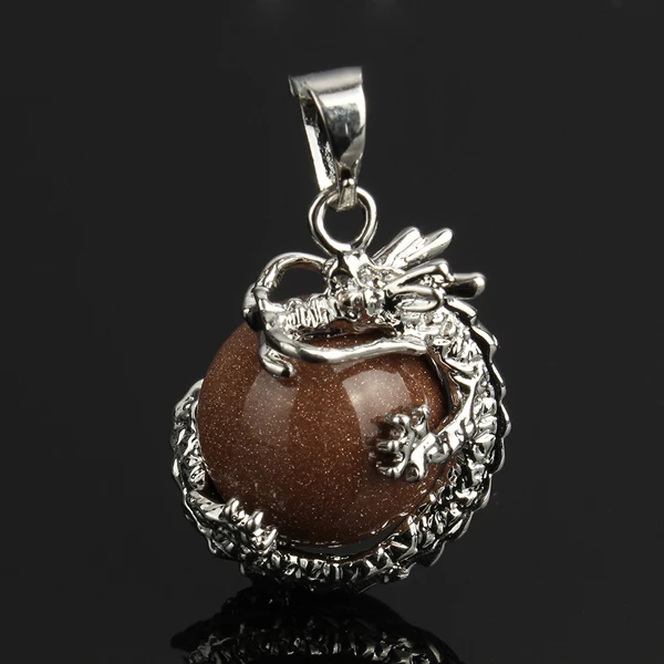 Goldstone YYW, женские и мужские ювелирные изделия, животное, 3D, коготь дракона, обёрточная бумага, шарики, натуральный прозрачный кварц, опал, лунный камень, тигровый глаз, роза, камень, подвески - Окраска металла: Goldstone