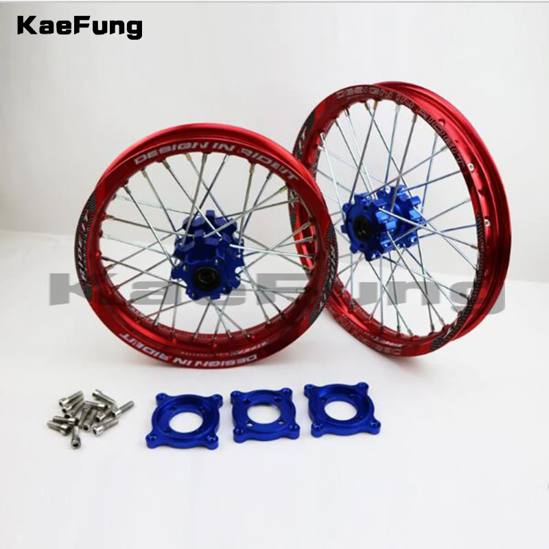 

Dirt Pit bike 15mm Front 1.60-17 Rear 1.85-14 inch Alloy Wheel Rim with CNC Hub For KAYO HR-160cc TY150CC 14/17 red wheel