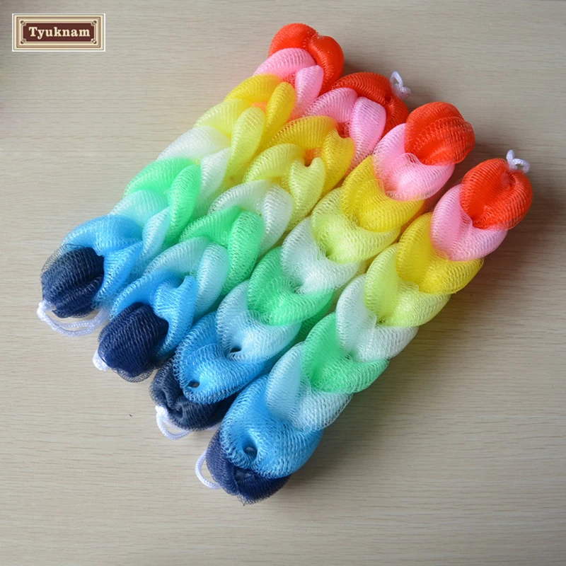 2 шт. ванна/душа тела Отшелушивание ремень губки мяч цветок сеточку плеча