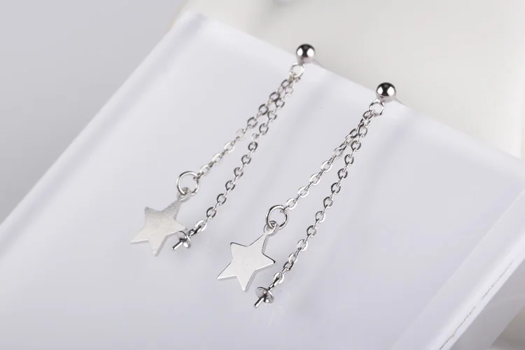 100% Sterling-Silver Color  Dangle Earrings Inlaid 6MM-10MM Wax Amber Earrings for Women Fine Jewelry Setting