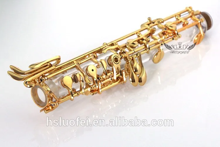 

Oboe player full automatic gold plated crystal transparent body Oboe