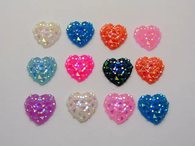 100 разноцветные драгоценные камни с плоской задней стороной из смолы в горошек