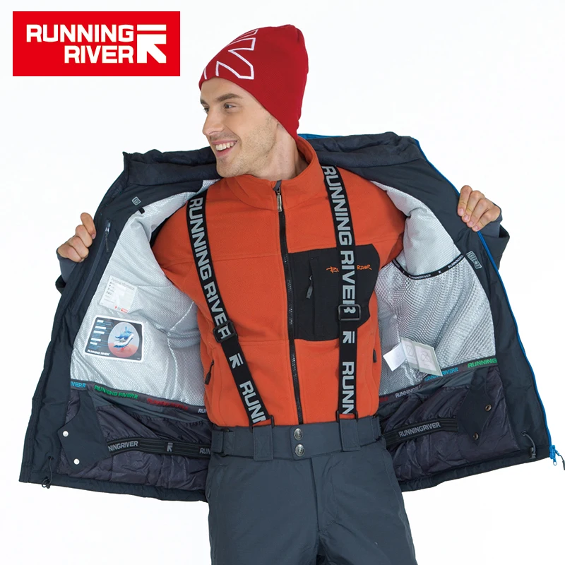 RUNNING RIVER Бренд Мужская Горнолыжная Куртка 4 Цвета 6 Размеров Зимние теплые