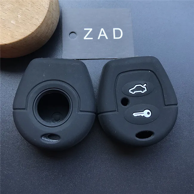ZAD 2 кнопки силиконовый чехол для ключей от машины чехол для VW Sharan для сиденья Ibiza Leon TOLEDO Mii Altea Cordoba Arosa Alhambra EXEO FR shell - Название цвета: Черный