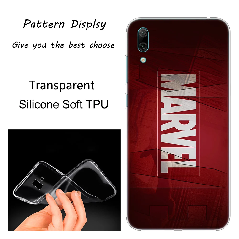 Мягкий силиконовый чехол Marvel Comics с простым логотипом для huawei mate 10 20 Lite Pro Enjoy 8 9E Y6 Pro Y5 Y7 Pro Y9