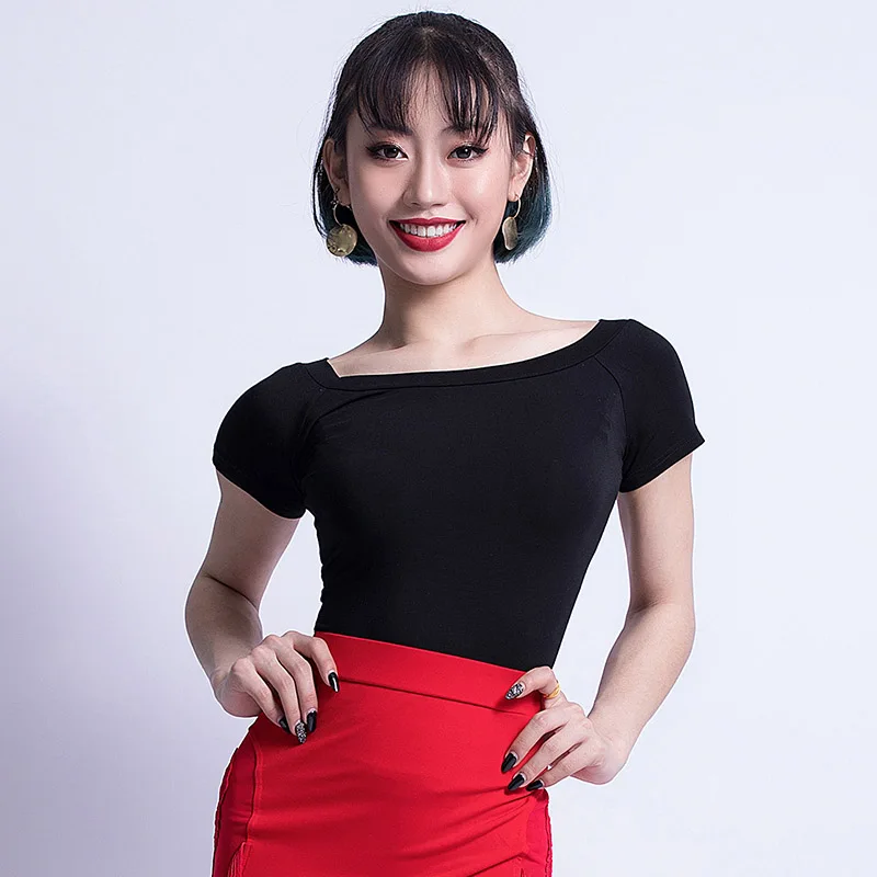 Топы Для латинских танцев черного/белого/красного цвета топы для платья