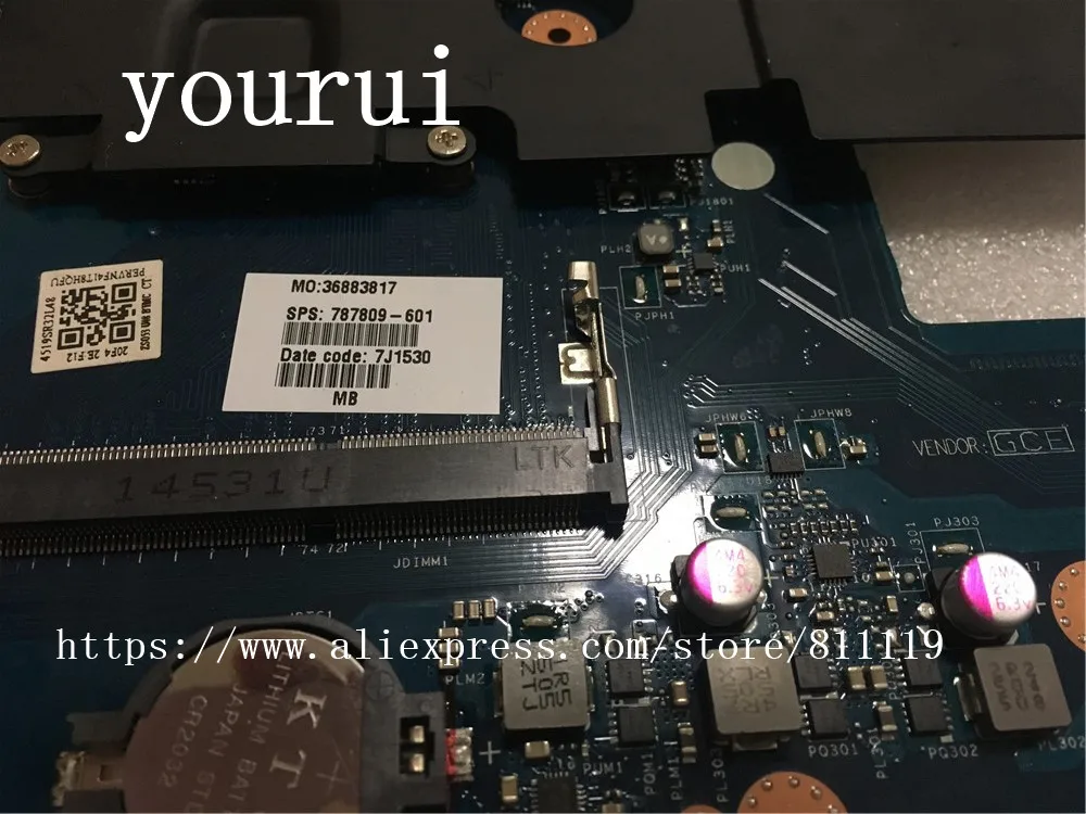 Yourui для HP 15-R 250 256 G3 ноутбук материнская плата с N3530 Процессор 787809-601 787809-001