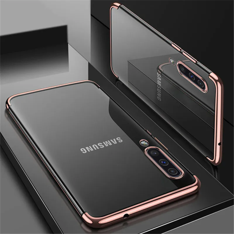 Прозрачный чехол для Samsung Galaxy A30 A50 A10 A20 A70 M10 M20 M30 мягкий из ТПУ с покрытием |