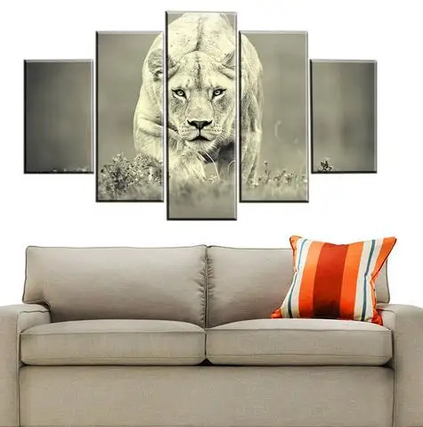 5 Панели Окрашены Современных Животных Картина Маслом На Холсте Стены Искусства