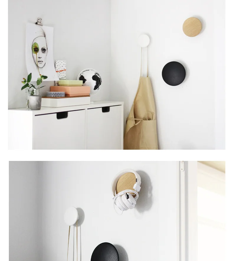 

Wall Hooks oak wood Coat Hooks Full color free combination wooden coat hanger clothes hanger Renovation Ornaments