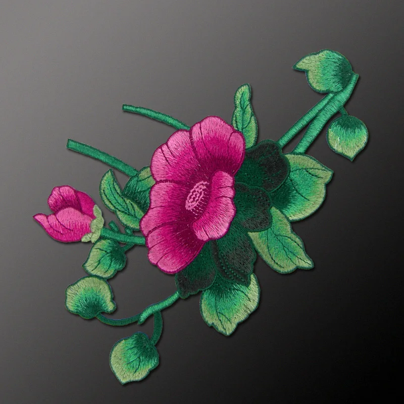 Сделай Сам большая вышивка buiter Morning glory patch лежа вниз юбка ткань для рубашки джинсы