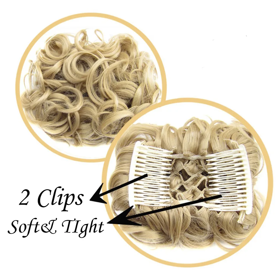 BENEHAIR Synthetic Scrunchy Hair Bun Messy Hair Bun Curly Chignon Hairpiece For Women Hair Combs Clip in Hair Extension Updo