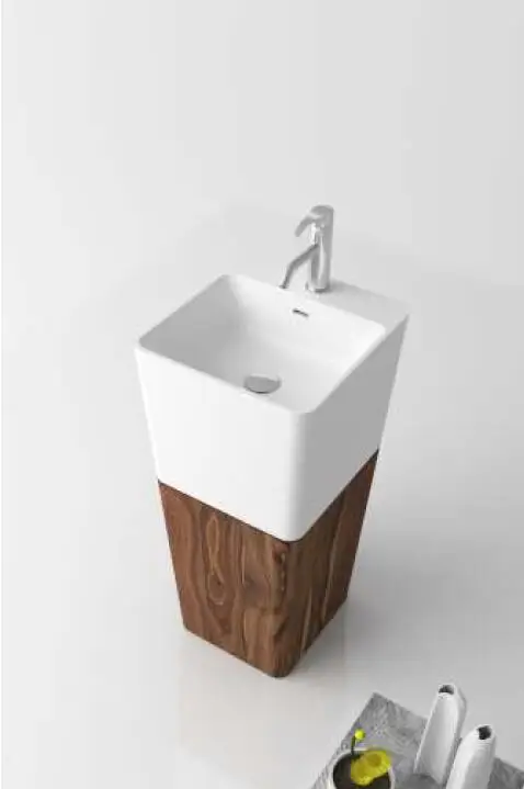 Corian умывальник на пьедестале для ванной комнаты отдельно стоящая матовая