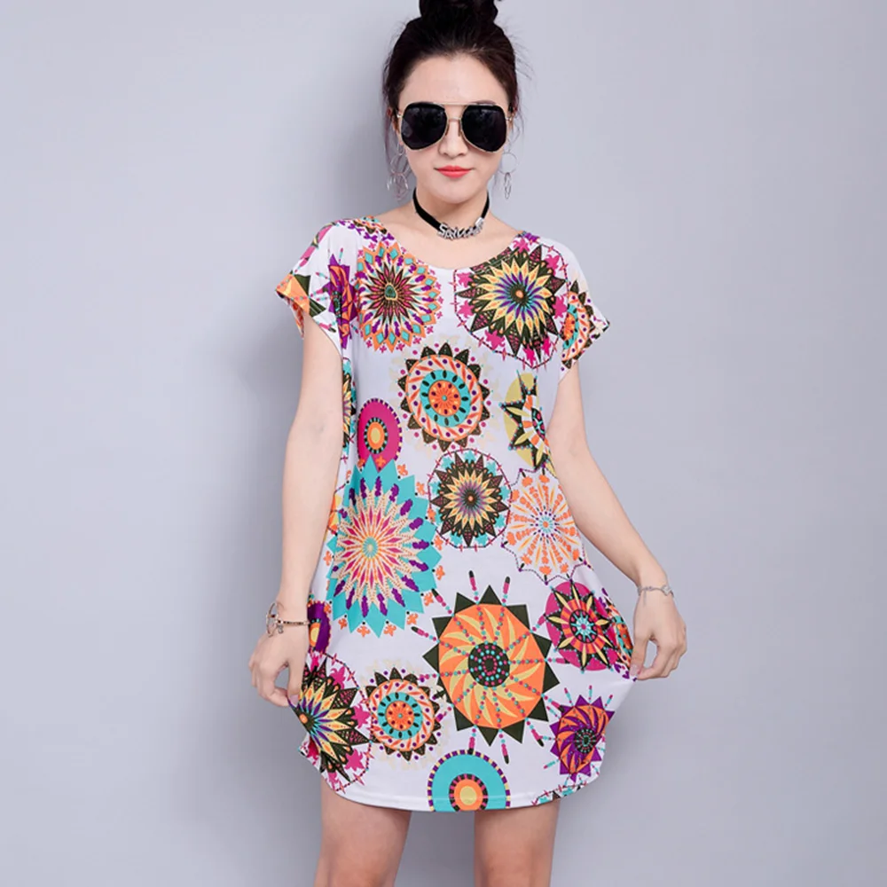 Queenus Женская мода футболка с рисунком Круглый воротник коротким рукавом средней